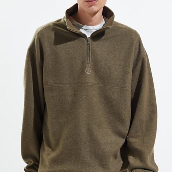 Standard/Cloth (UO) Foundation Fleece Quarter-zip Pullover Green men's Large - Picture 1 of 6